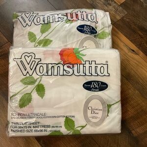 Wamsutta Christian Dior Rose Percale Twin Sheet Set New